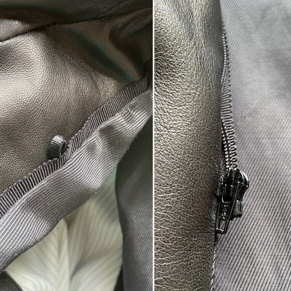 NWT Veronica Beard Miller Dickey Double breasted Leather Blazer Black Size 4 - Picture 3 of 12